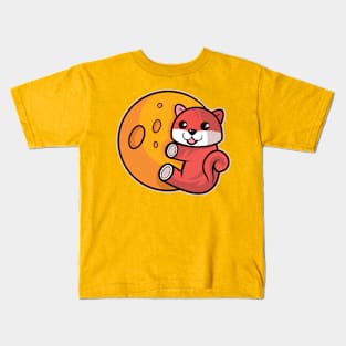 Cute Shiba Inu Coin To the Moon Crypto Gift Kids T-Shirt